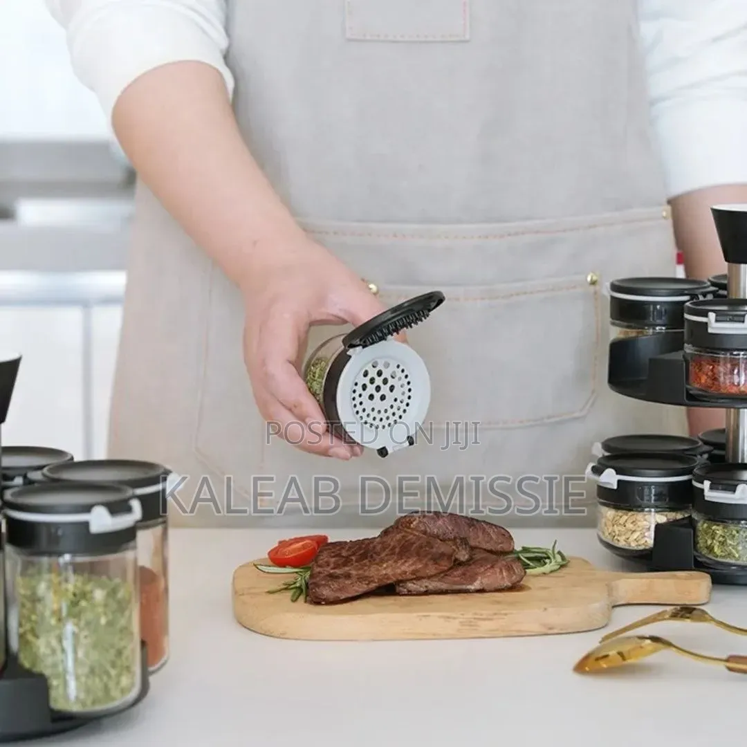 12 Pieces Rotating Spices Jar Set