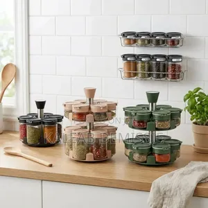 12 Pieces Rotating Spices Jar Set