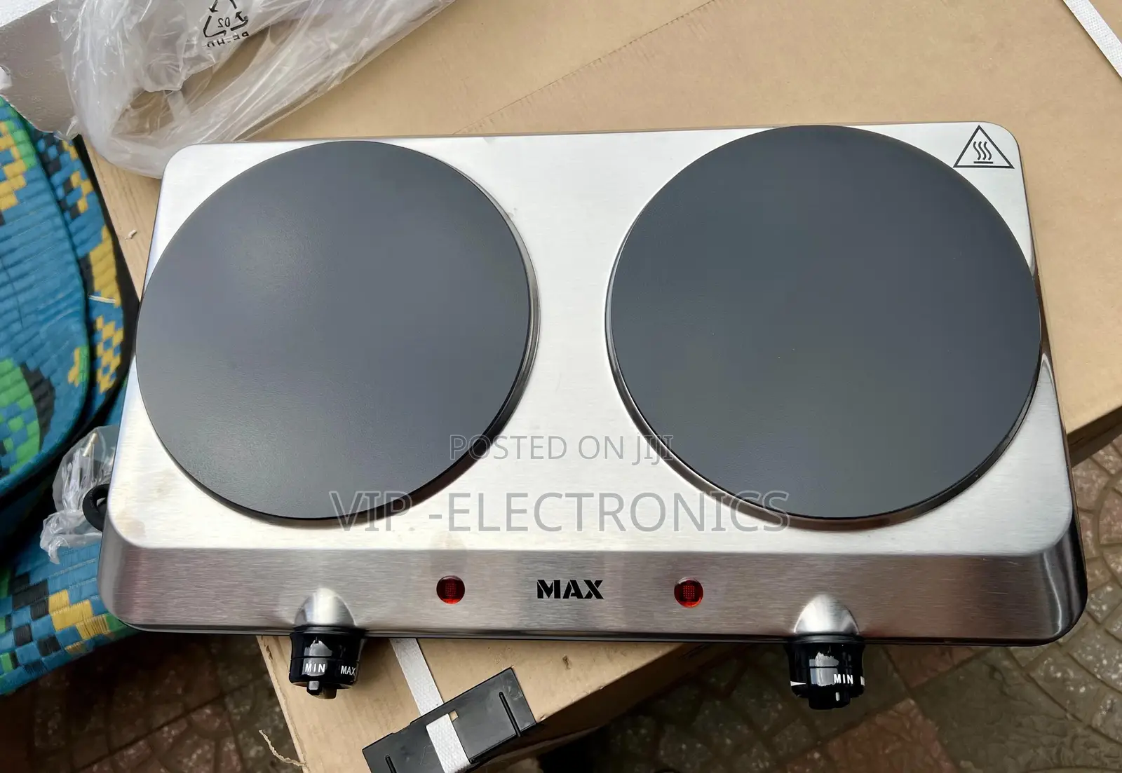 Max Electric Stove Double Electric Cooker – 2-Burner Stainless Steel
