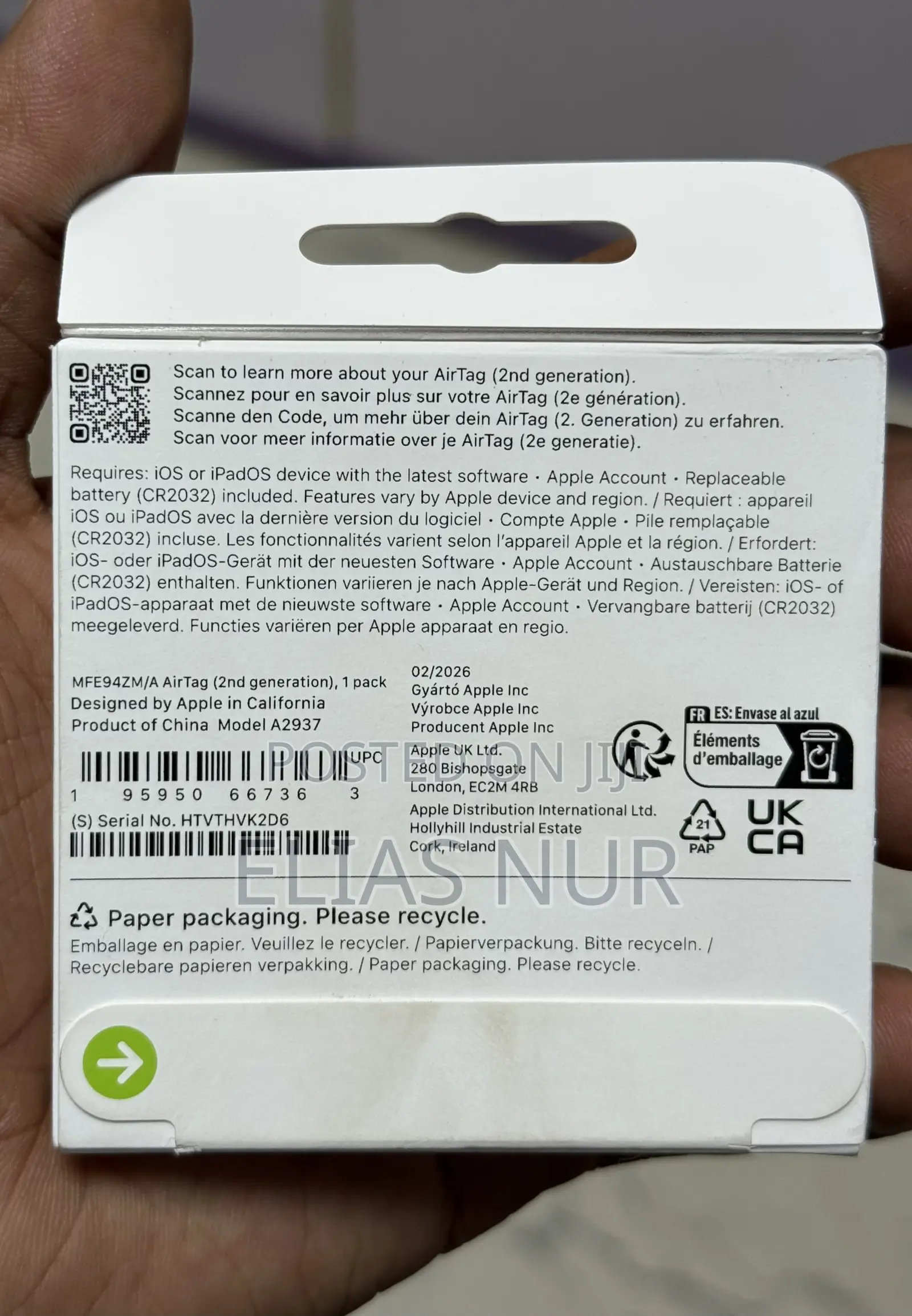 Original Apple Airtag (2nd Generation) 1-pack - Brand New / Sealed