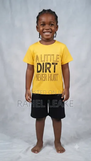 Patpat Boys Yellow Shirt Black Shorts Set | 4–5y