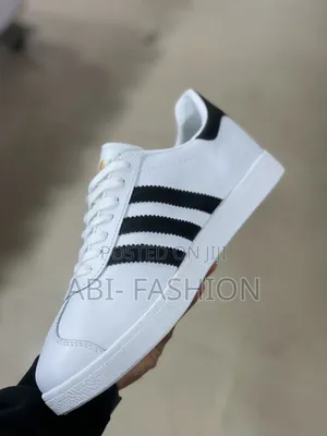 Adidas Gazelle Sneakers White Leather Balck Striped