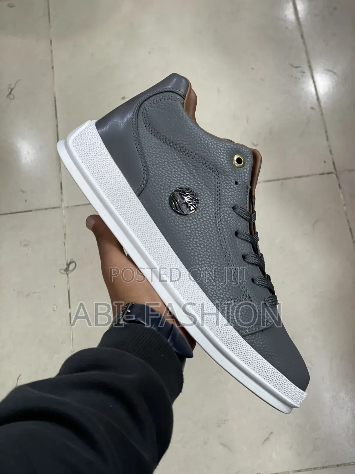 Timberland Men's Casual High-Top Grey Leather