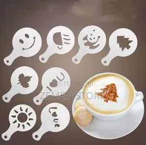 16 Piece Professional Coffee Latte Art Stencils and Cake Decoration