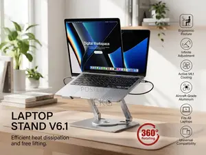 360° Rotating Metal Laptop Stand With Cooling Fan ባለ ማቀዝቀዣ የላፕቶፕ ማስቀመጫ