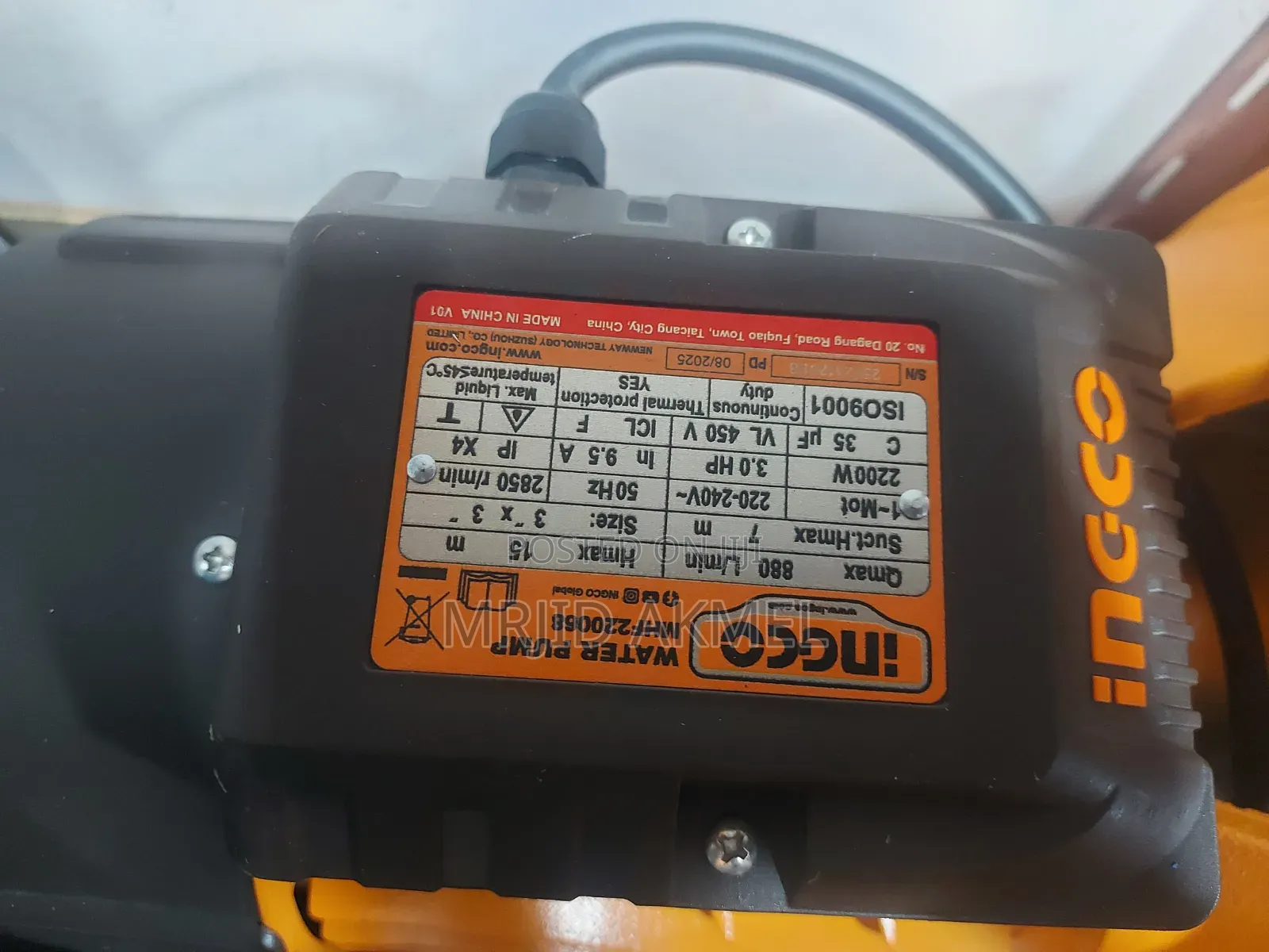 Ingco Water Pump 3hp Hmax 15m 3×3
