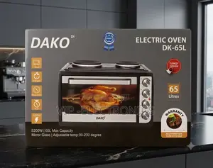Dako Mini Oven 65l Electric Oven With Double Hot Plates –