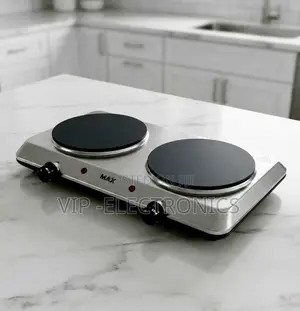 Max Stove Double Hot Plate Electric Cooker – 2-Burner Stainless Steel