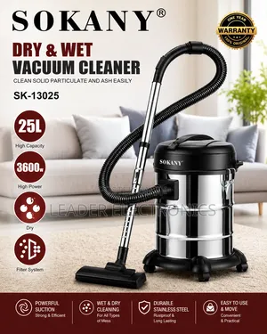 Sokany Vacuum Cleaner 25 Liter – Wet Dry Powerful Cleaning System