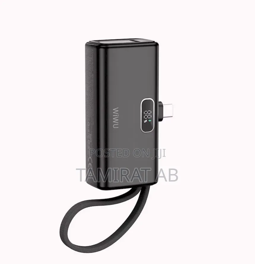 Wiwu 5000mah Mini Portable Power Bank With Type-C Pd 20w Fast Charging
