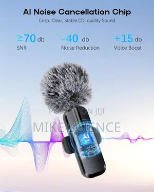 Original Wireless Microphone for iPhone Android 2 Pack Lavalier Mic