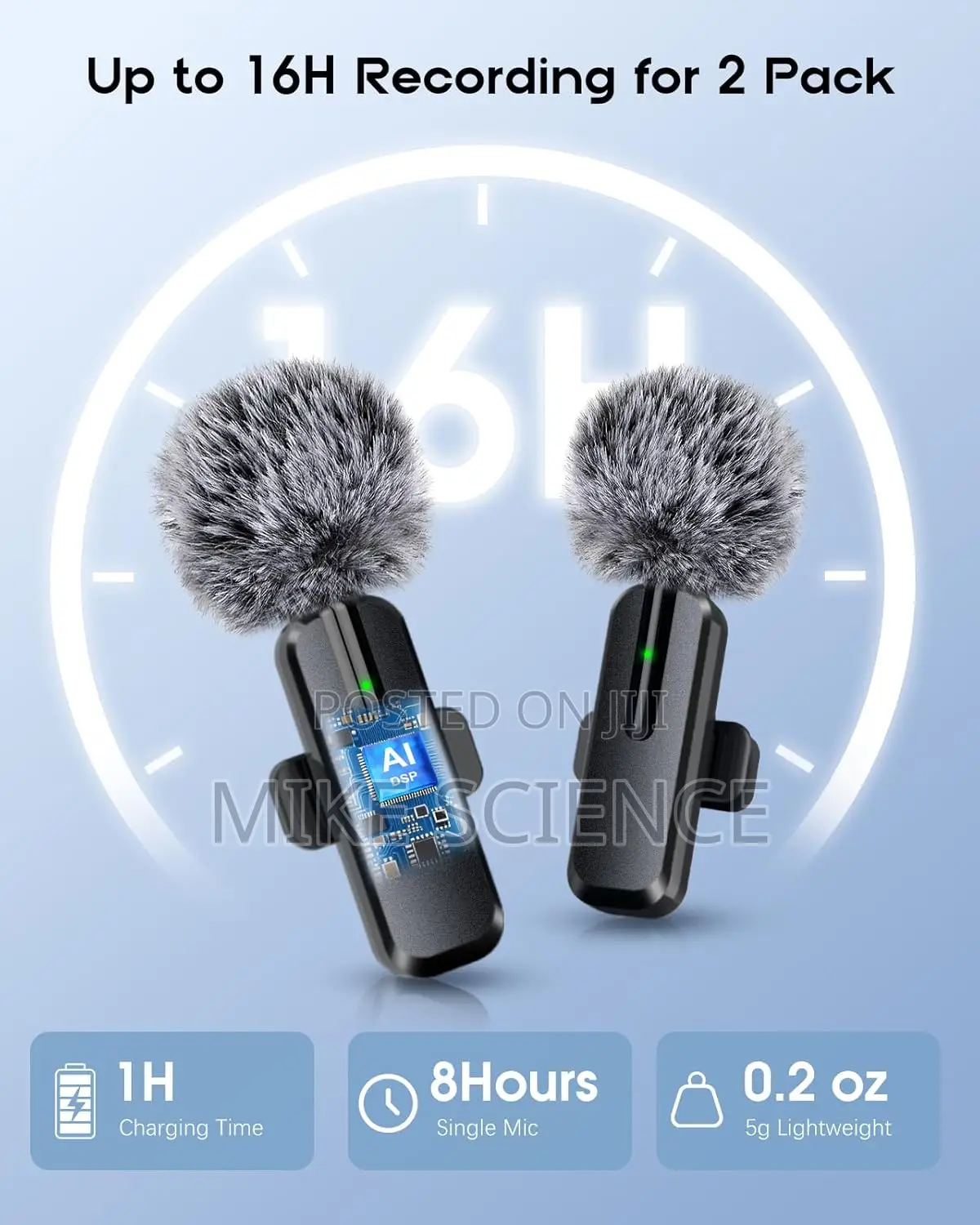 Original Wireless Microphone for iPhone Android 2 Pack Lavalier Mic
