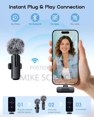 Original Wireless Microphone for iPhone Android 2 Pack Lavalier Mic