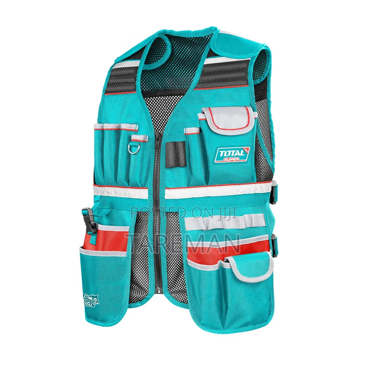፡ይህ Total Tools የ Ttvt16025 ሞዴል የስራ ቬስት ሲሆን በቱርኩዋዝ ቀለም የተሰራ ነው