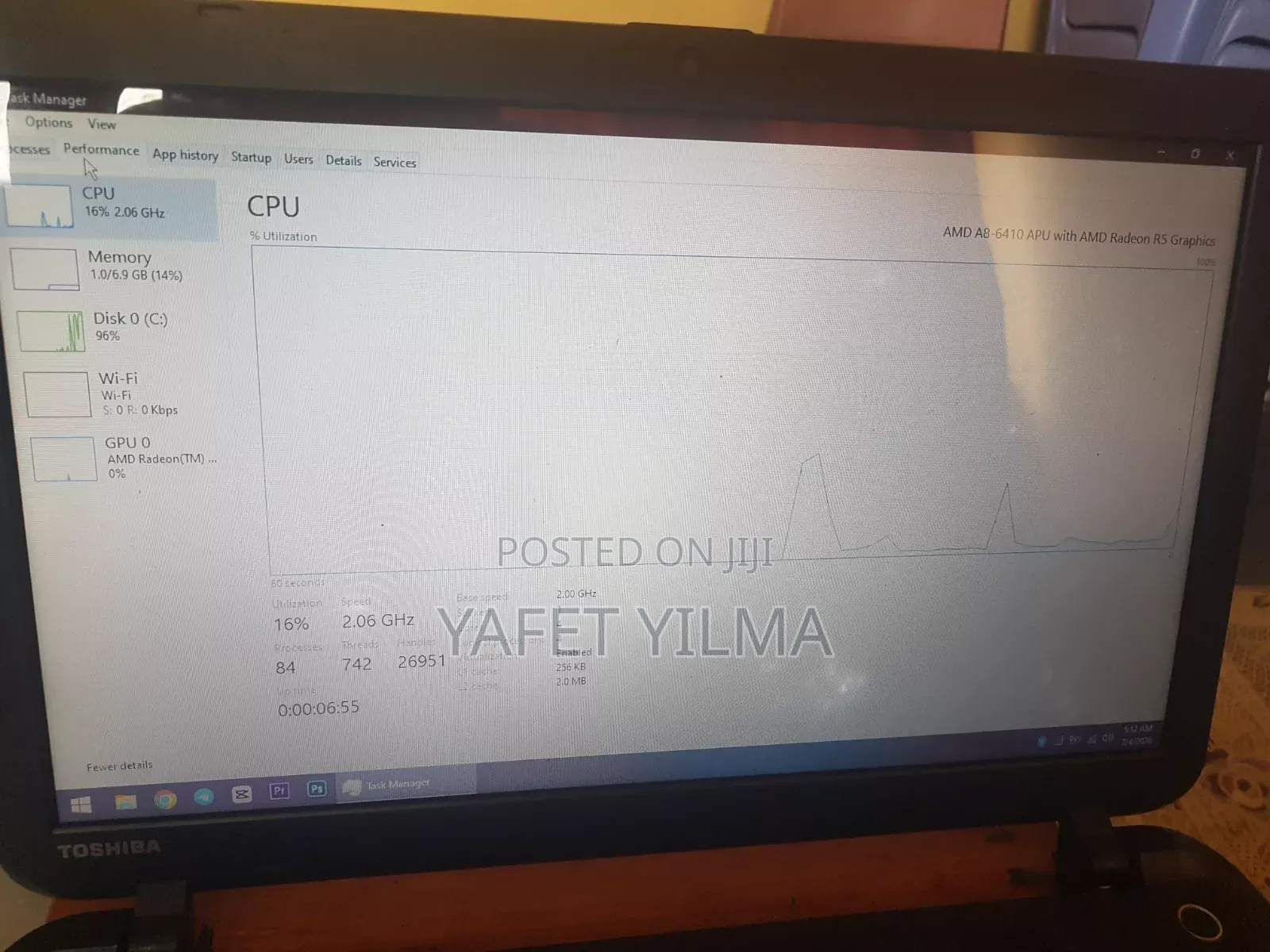 Laptop Toshiba Satellite C55 8GB AMD Ryzen 5 HDD 512GB