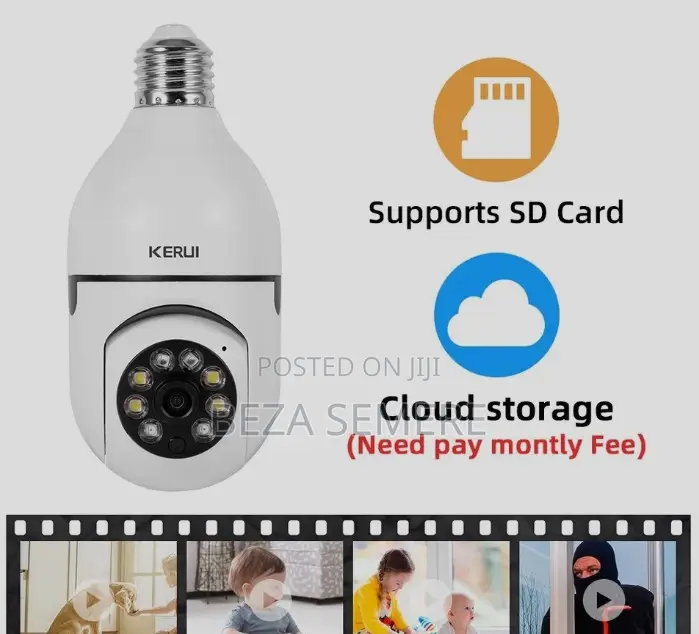 Two-Way Audio Smart Bulb Cam – 360° Rotating Wireless Security Video