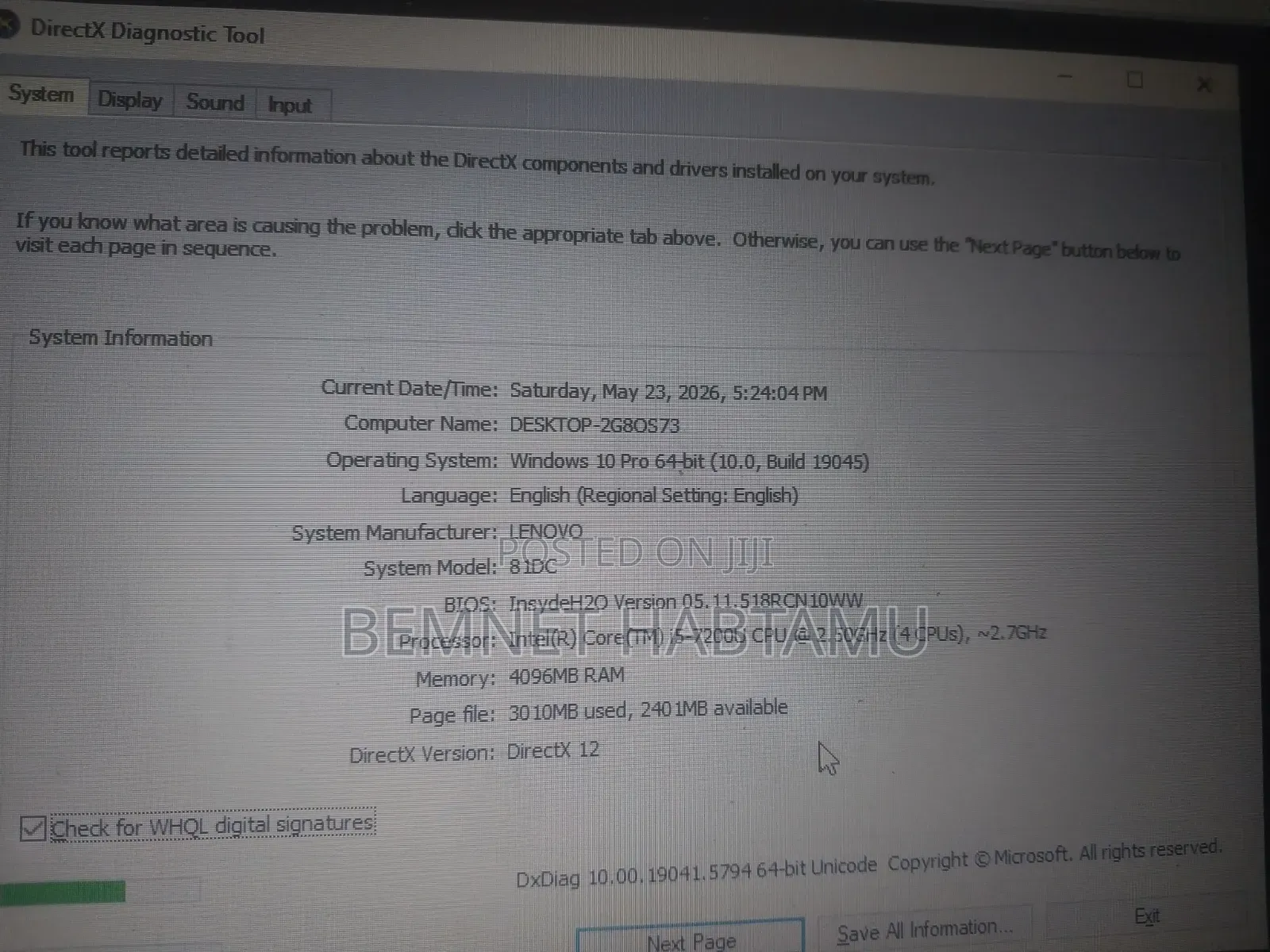 Laptop Lenovo IdeaPad 330 4GB Intel Core i5 HDD 512GB