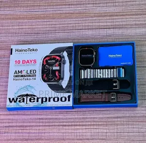 Hainoteko-14 Smart Watch Amoled Display •10-Day Battery +3 Straps