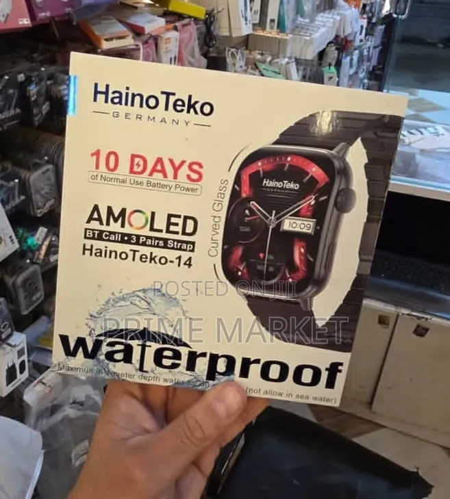 Hainoteko-14 Smart Watch Amoled Display •10-Day Battery +3 Straps