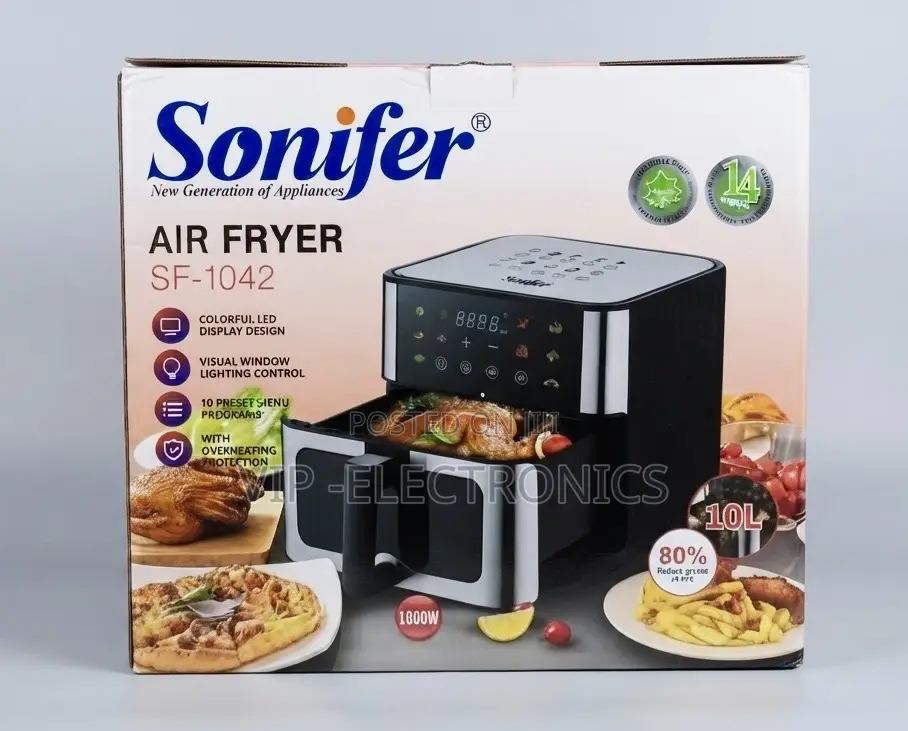 Sonifer Air Fryer 10liter Digital Sf-1042 – 1800w Oil-Free Cooker