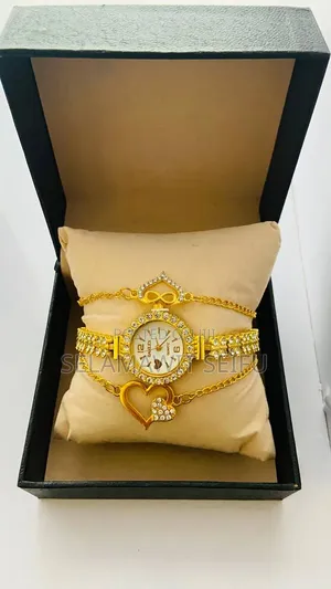 Golden Watch With Braclet