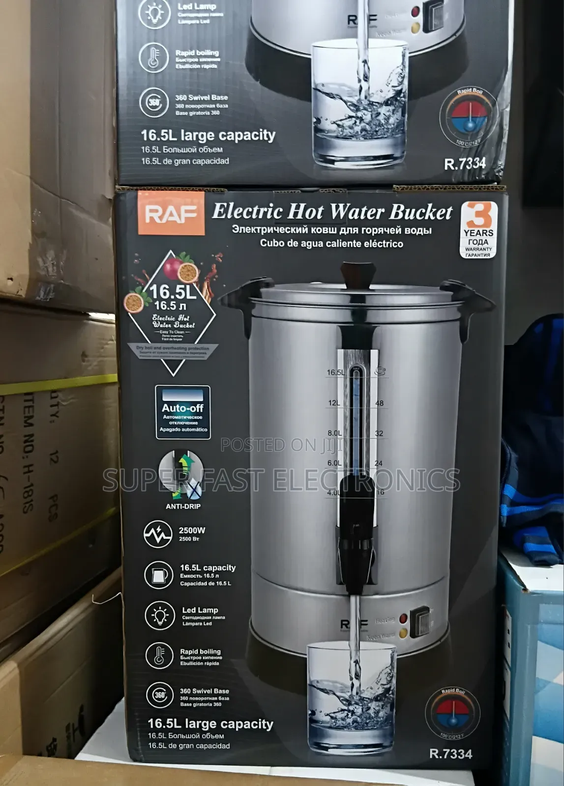 Raf 16.5l Electric Hot Water Bucket Catering Urn (2500w)