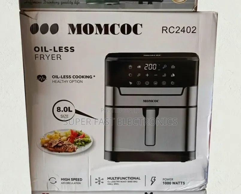 Momcoc Air Fryer 8.0l Oil-Less– 1000w High-Speed Cooker | Digital