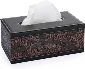 Tissue Box Cover Rectangular Leather