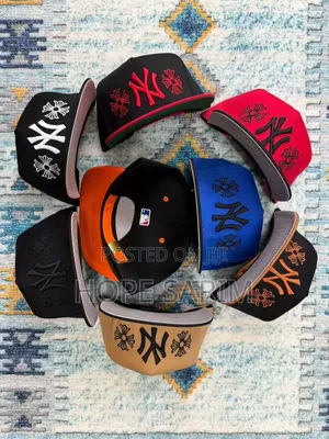 Ny/La Rose-Embroidered Fitted Caps: