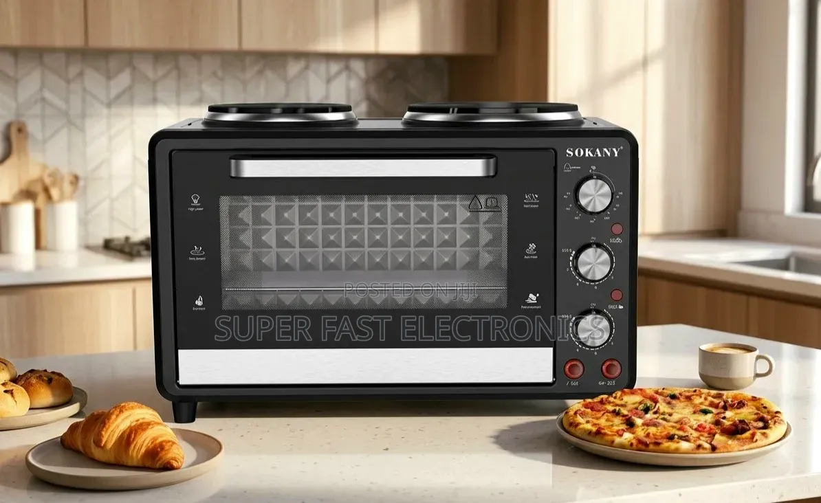 Sokany 35l Toaster Oven With Dual Top Hot Plates | 3200w High-Power