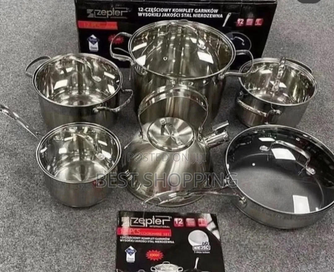 Zepter Cookware 6 in 1 Set Stainless Steel ኦርጅርል ድስት ለማቅረብም ለመጣድም