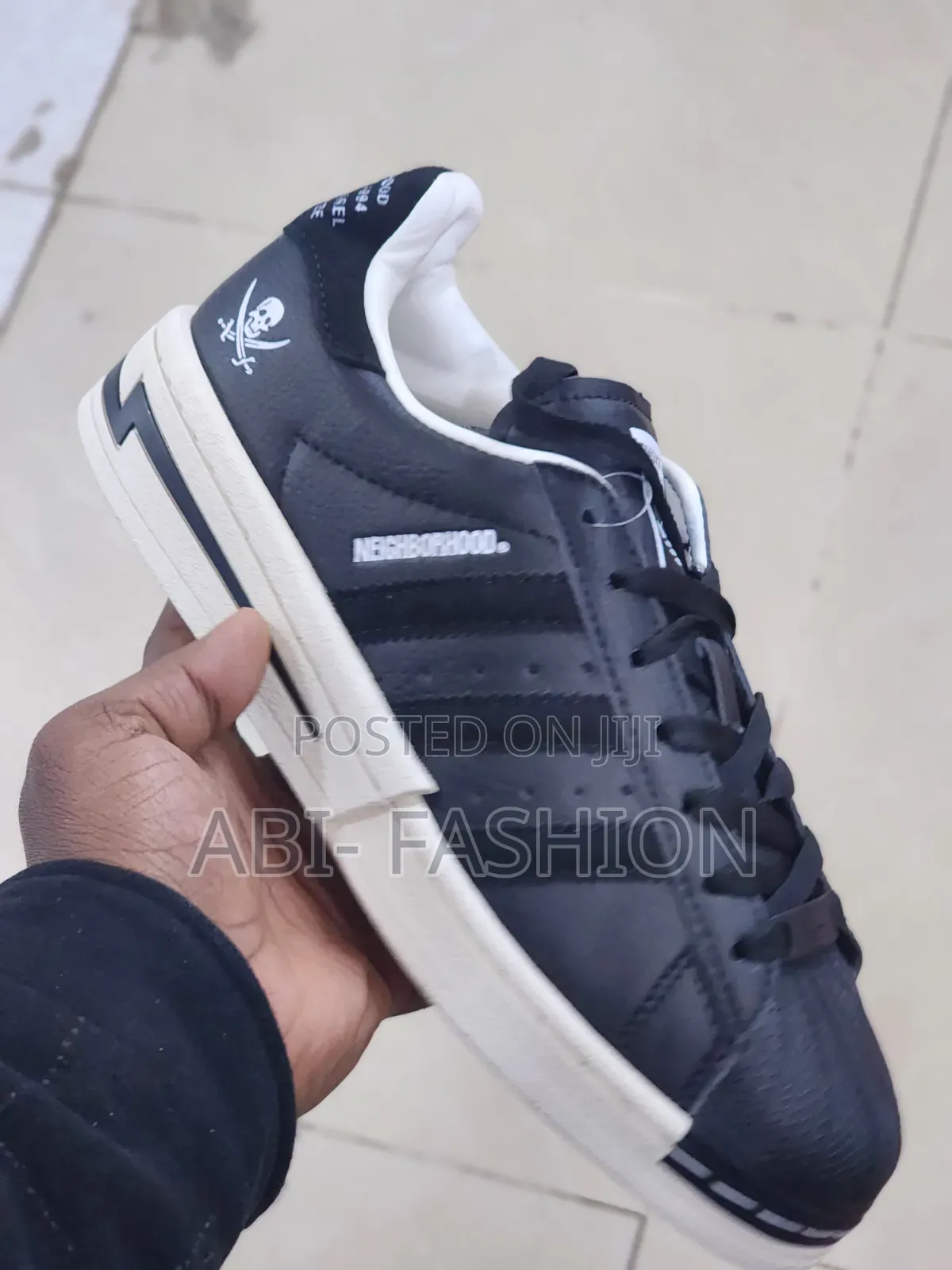Adidas Superstar X Neighborhood Collaboration Black Leather