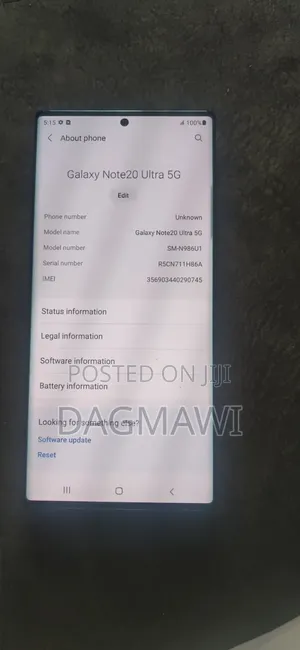 Samsung Galaxy Note 20 Ultra 5G 128 GB Black
