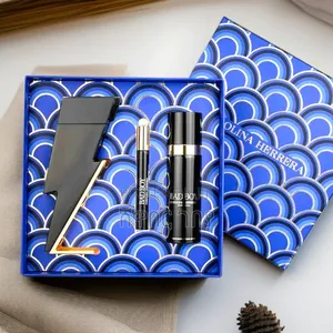 Carolina Herrera Bad Boy Cobalt 3 Piece Gift Set Men Woody Aromatic