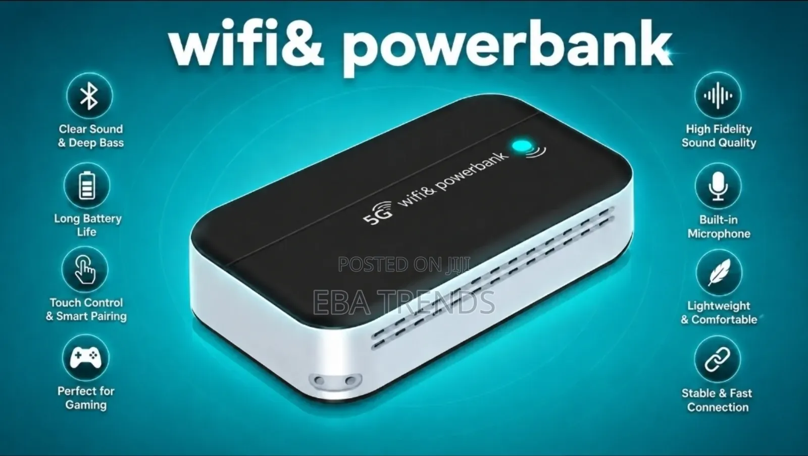 Wireless Phone Gaming Joystick + Built-in Wifi Power Bank + Airpods