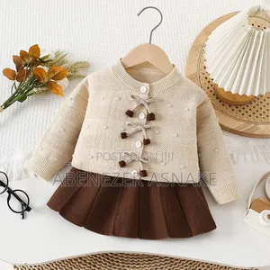 Girls Two Piece Sweater Top and Skirt Set