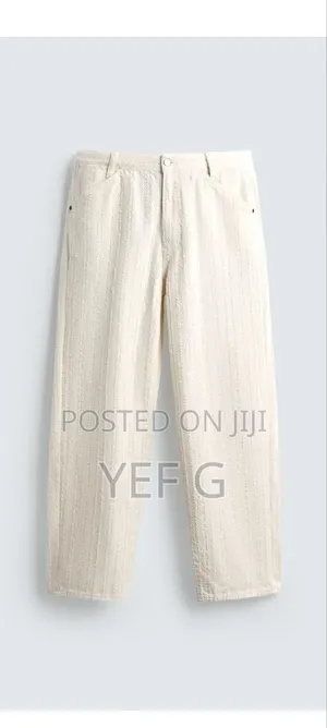 Textured Striped Jeans