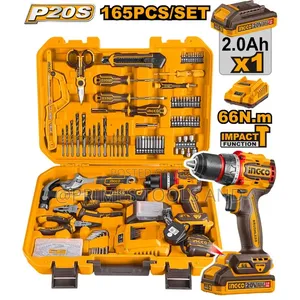 Seo Title Ingco 20v Cordless Drill 216-Piece Tool Kit