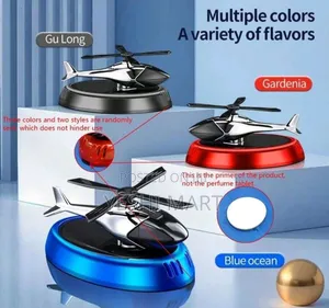 Solar Powered Alloy Helicopter Car Air Freshener, 4 Colors Available