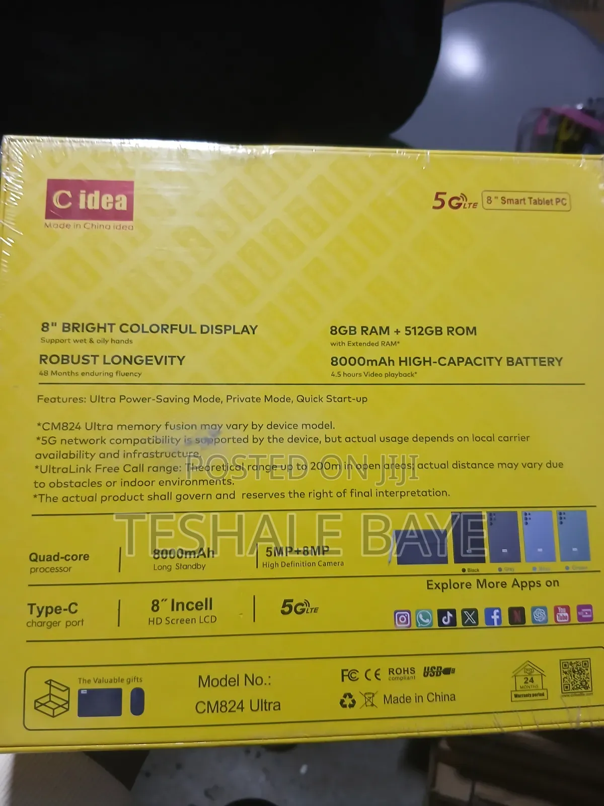 New C idea CM828 512 GB Blue