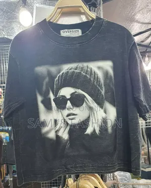 Black Acid Wash Oversized Crop T-Shirt