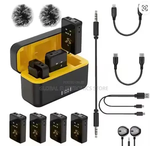 4in1 Wireless Portable Lavalier Mic With Noise Reduction