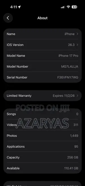 Apple iPhone 17 Pro 256 GB Orange