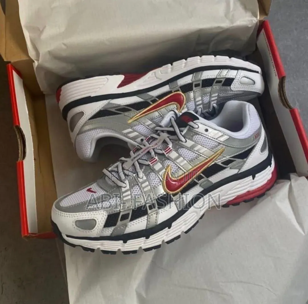 Nike P6000 "Silver Varsity Red" Unisex Sneaker Shoes