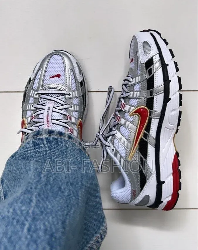 Nike P6000 "Silver Varsity Red" Unisex Sneaker Shoes