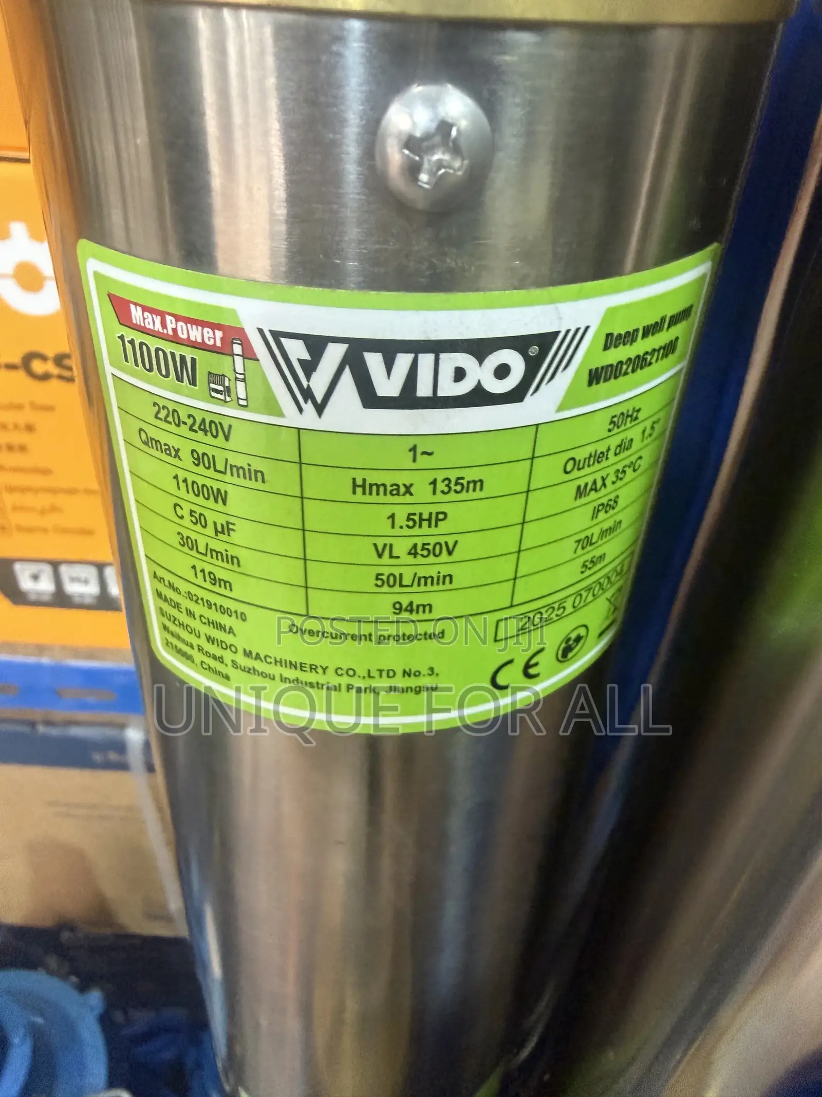 Vido Borehole Pump 1.5hp