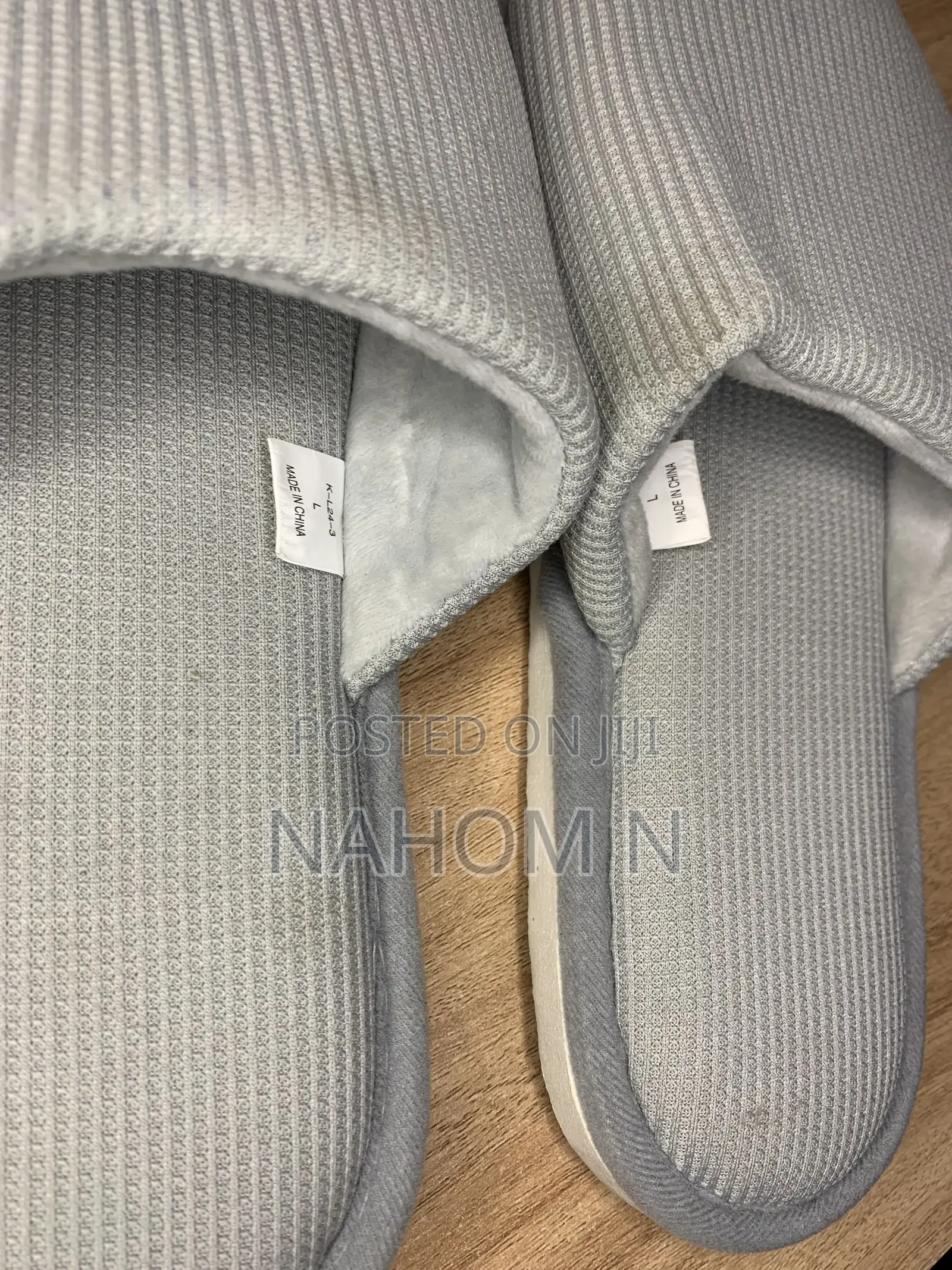 Grey, Striped Fay Unisex House Slippers F