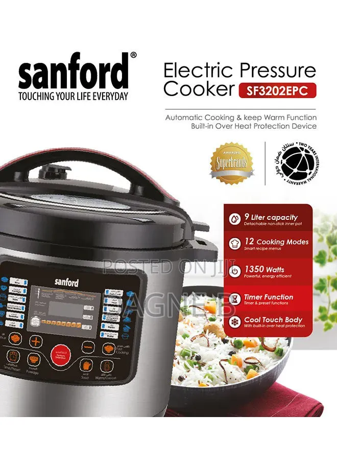 Pressure Cooker 9L Sanford Digital Electric ሳንፎርድ የኤሌክትሪክ ኩከር
