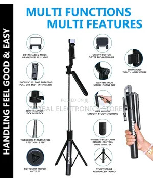 Smart Selfie Stick Tripod | Stable Stand|Bluetooth Remote Control