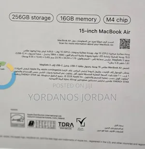 New Laptop Apple MacBook Air 2025 M4 16GB Apple M4 SSD 256GB